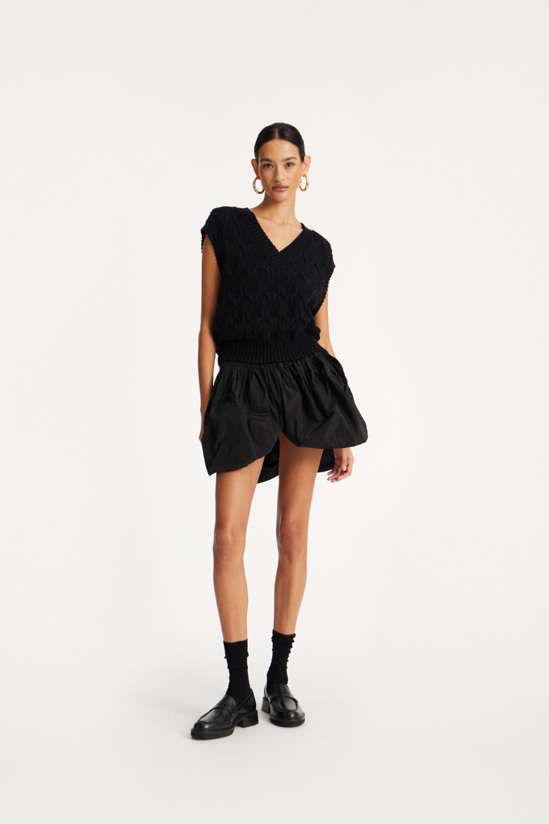 rotate birger christensen Mini Balloon Skirt Black