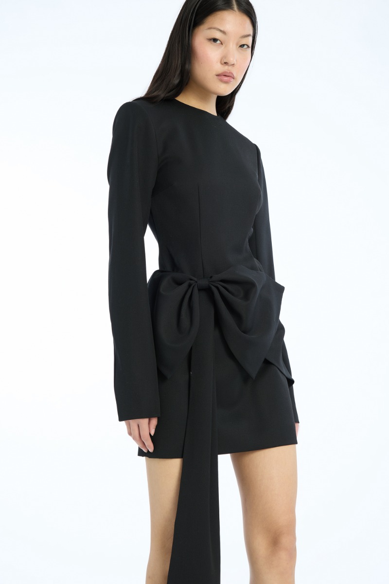 Rotate Birger Christensen Mini Dress W/ Ls Black