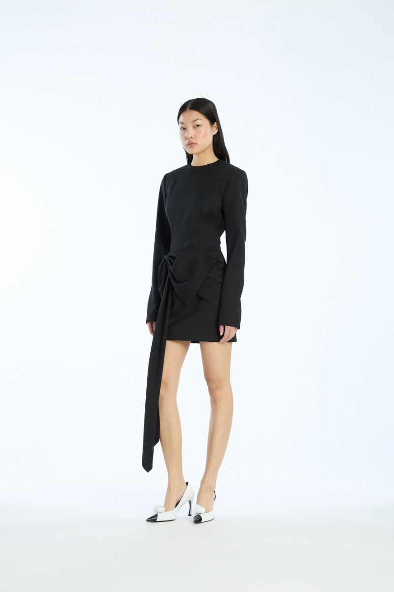 rotate birger christensen Mini Dress W/ Ls Black