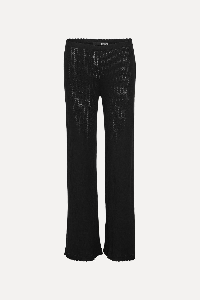 Rotate Birger Christensen Pointelle Leggings Black