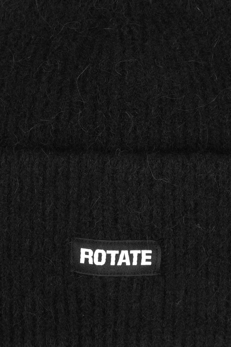 Rotate Birger Christensen Rib Knit Beanie Black