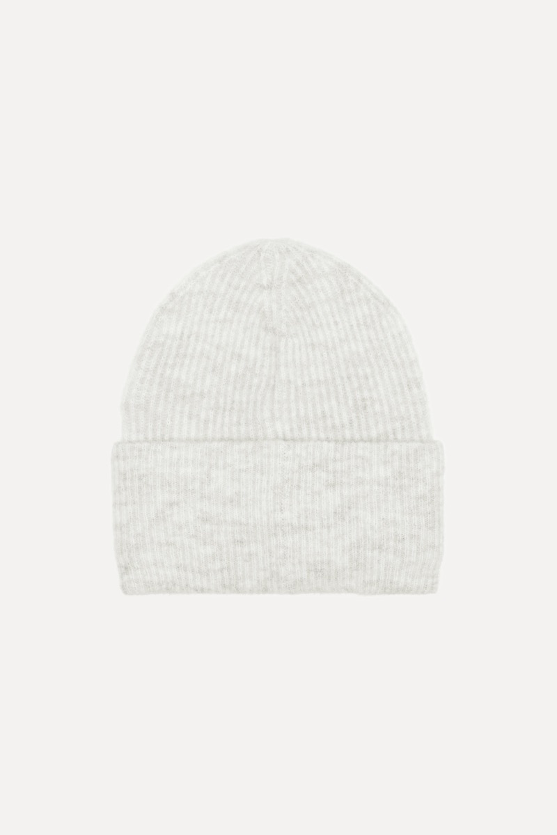 Rotate Birger Christensen RIB KNIT BEANIE WHITE