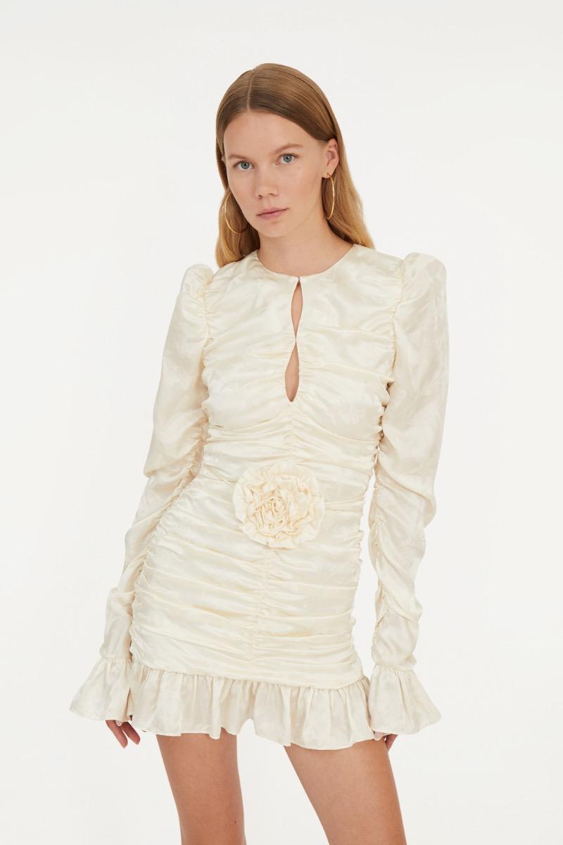 Rotate Birger Christensen Satin Mini Dress White