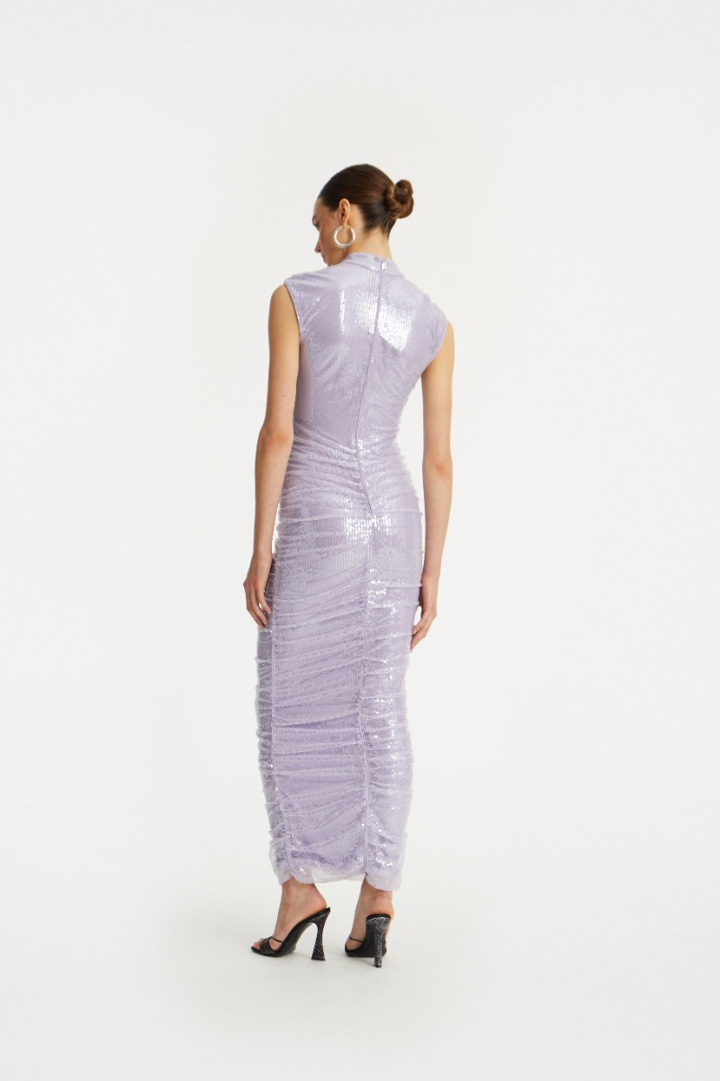 Rotate Birger Christensen Sequin Midi Dress Purple