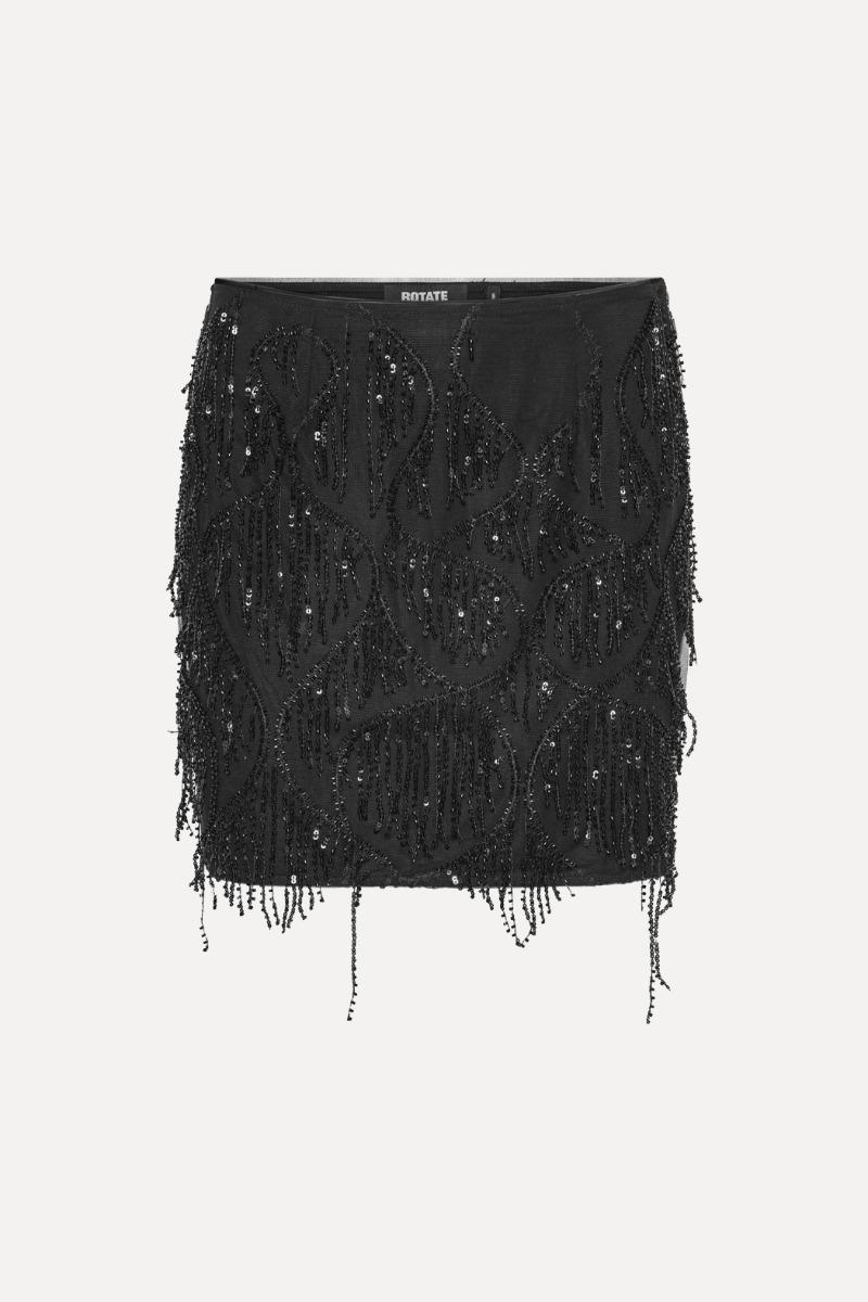 Rotate Birger Christensen Sequins Mini Skirt Black