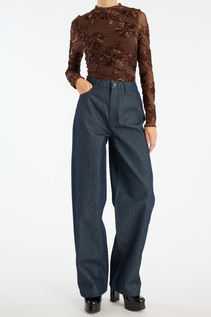 Rotate Birger Christensen Wide Leg Jeans Dark Blue