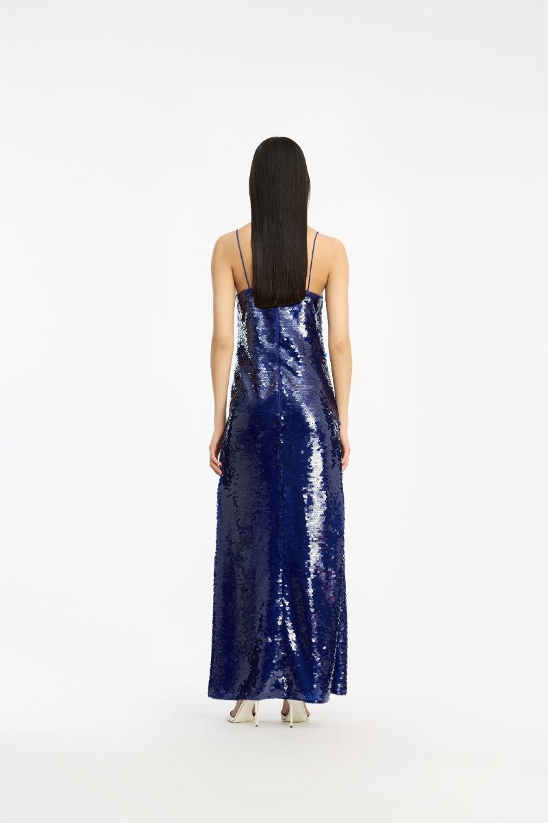 Rotate Birger Christensen Sequins Max Dress Dark Blue