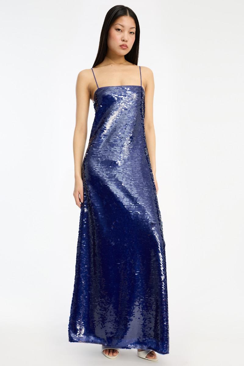 Rotate Birger Christensen Sequins Max Dress Dark Blue
