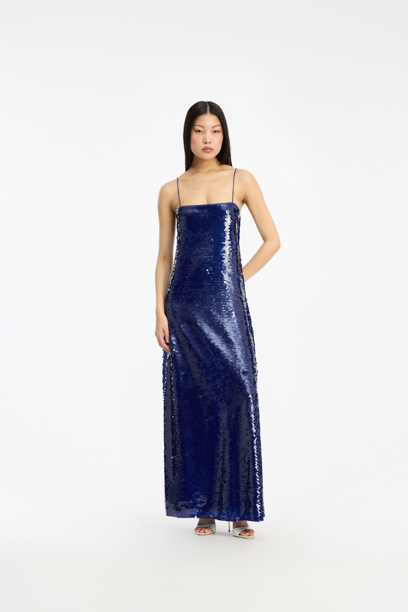 rotate birger christensen Sequins Max Dress Dark Blue