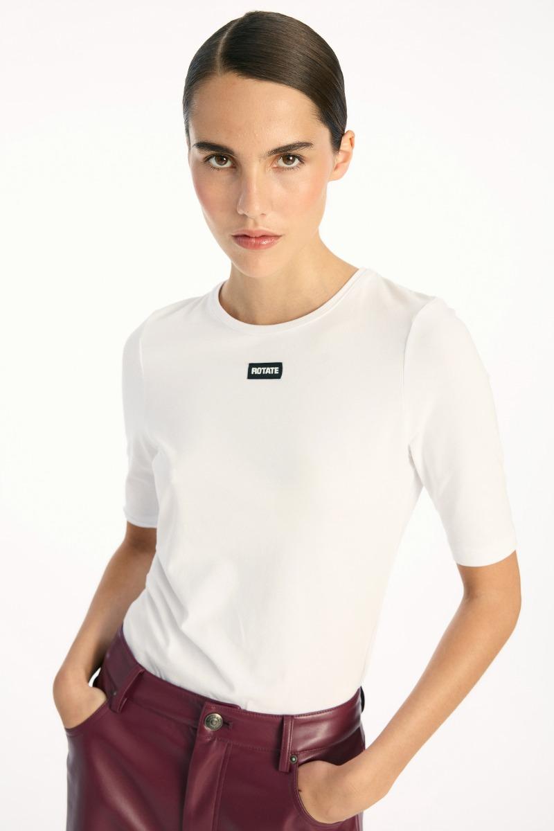 Rotate Birger Christensen Short Sleeve T-shirt Bright White
