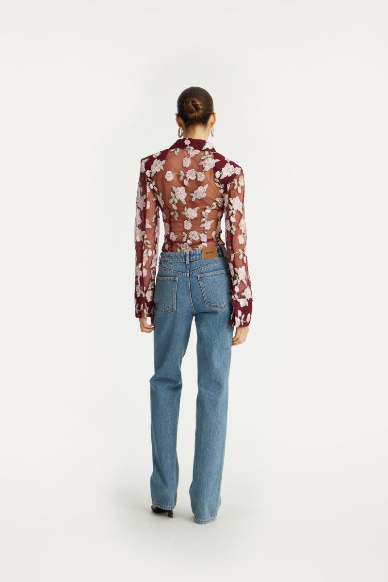 Rotate Birger Christensen Straight Leg Jeans Blue Denim