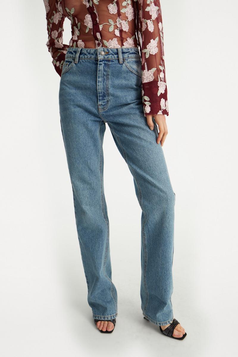 Rotate Birger Christensen Straight Leg Jeans Blue Denim