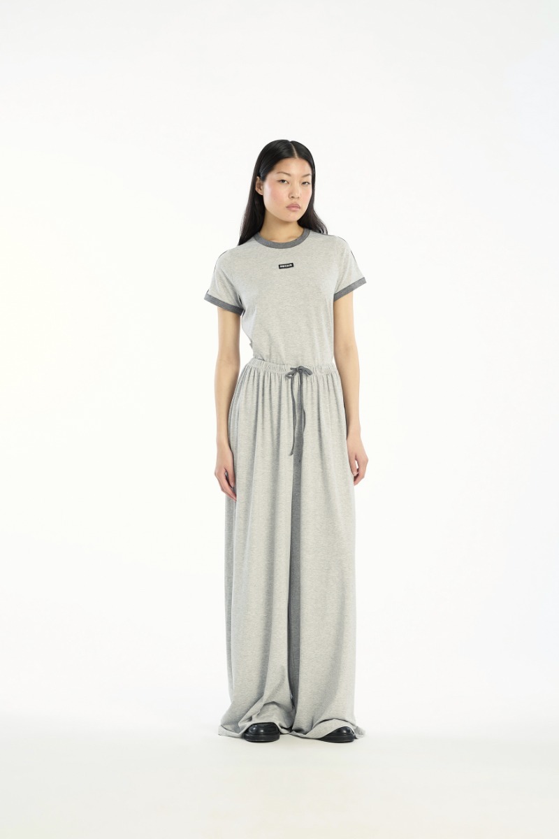 rotate birger christensen Stretchy Fitted T-shirt Light Grey