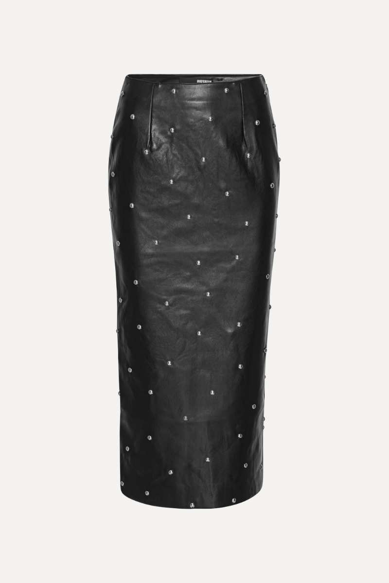 Rotate Birger Christensen Studded Pencil Skirt Black