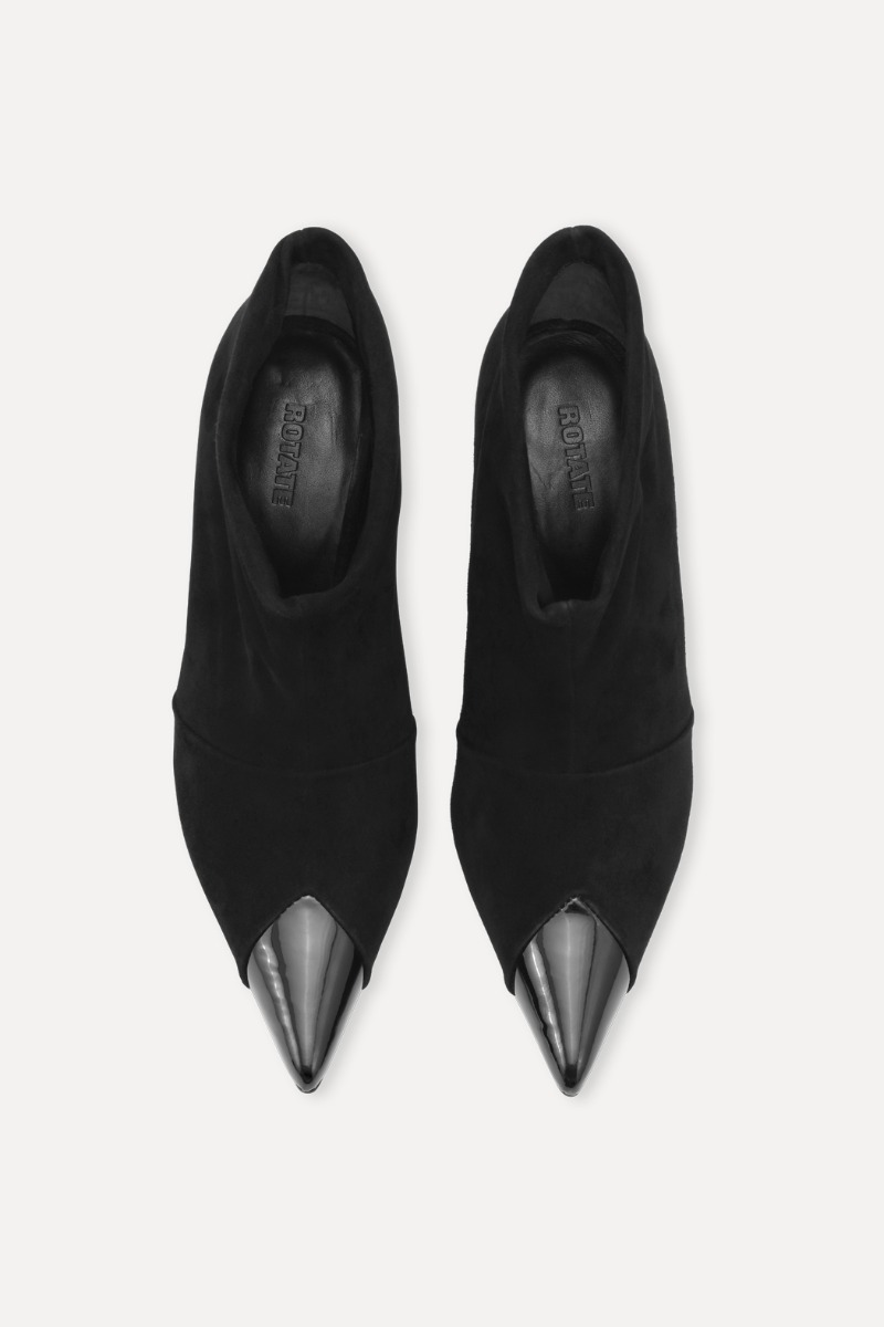 Rotate Birger Christensen Suede Pointed Toe Boot Black