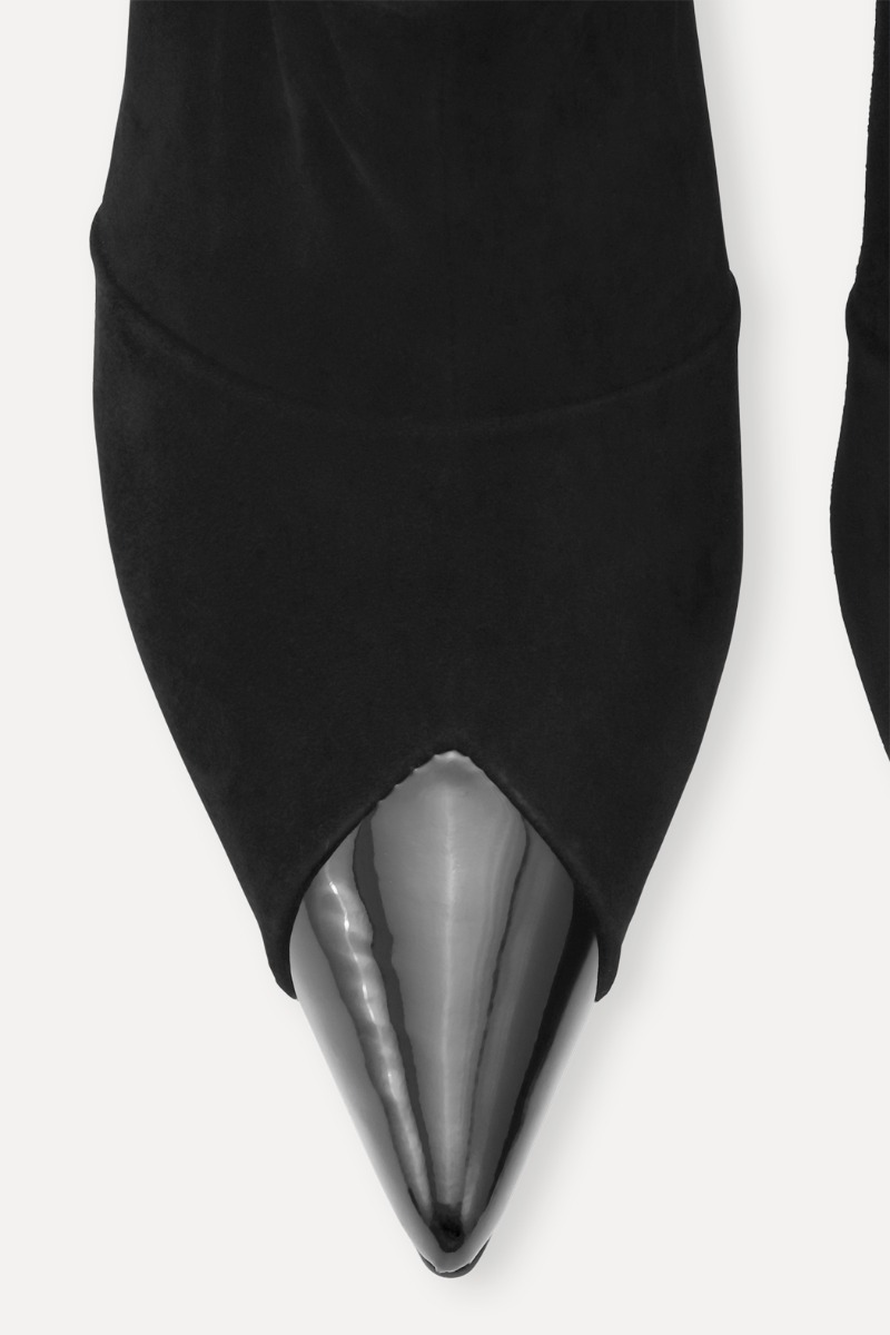 Rotate Birger Christensen Suede Pointed Toe Boot Black