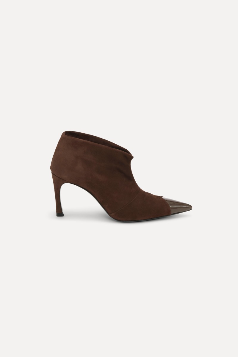 rotate birger christensen Suede Pointed Toe Boot Chocolate Brown