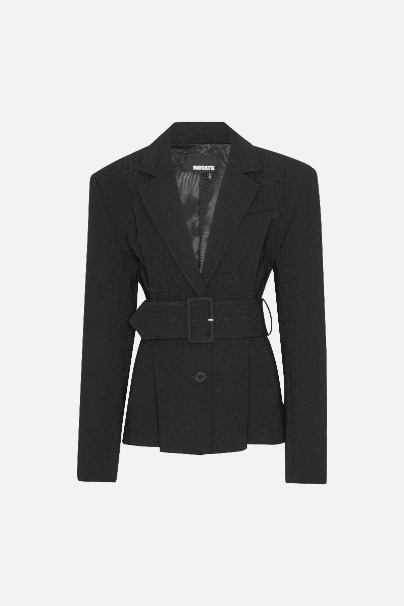 Rotate Birger Christensen Suiting Belted Blazer Black
