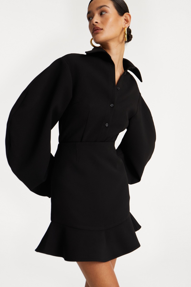 Rotate Birger Christensen Suiting Fitted Shirt Black