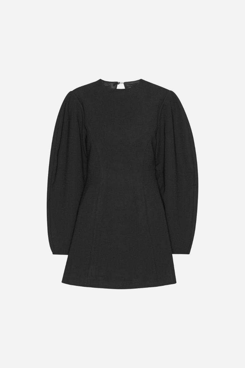 Rotate Birger Christensen Suiting Flared Mini Dress Black