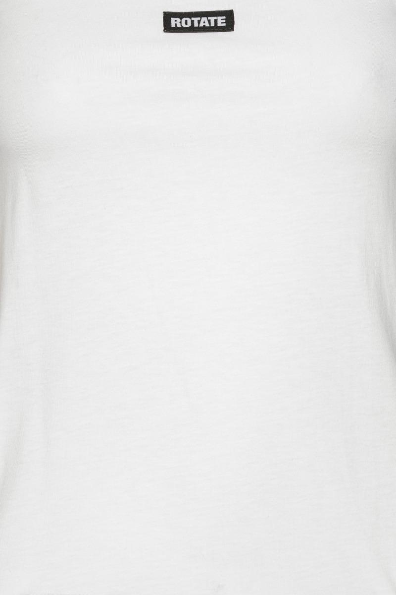 Rotate Birger Christensen Tank Top With Ruffle Hem Bright White