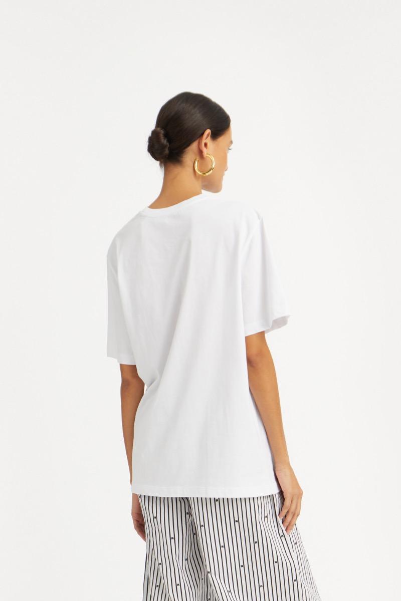 Rotate Birger Christensen Thin Jersey T-shirt Bright White