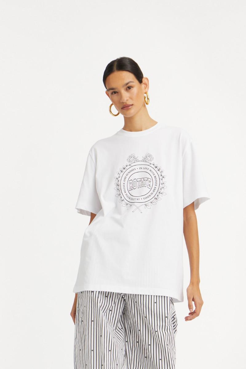rotate birger christensen Thin Jersey T-shirt Bright White