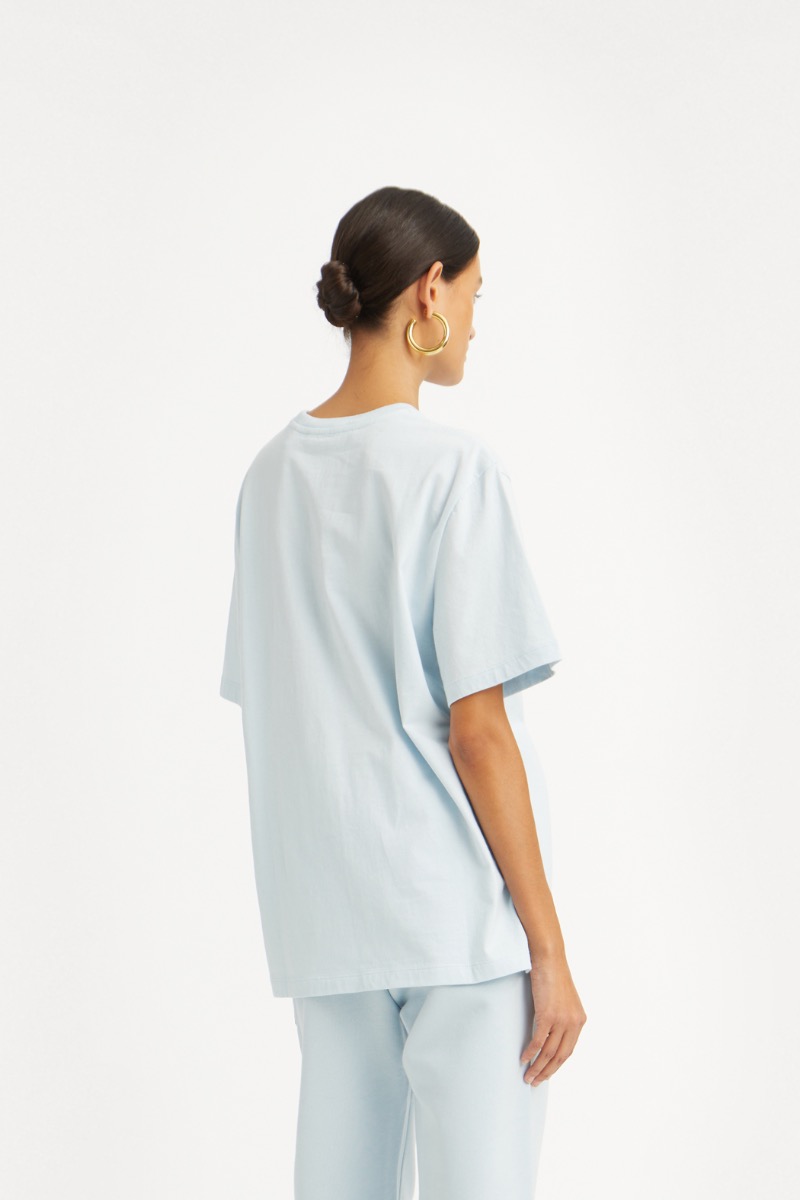 Rotate Birger Christensen Thin Jersey T-shirt Light Blue