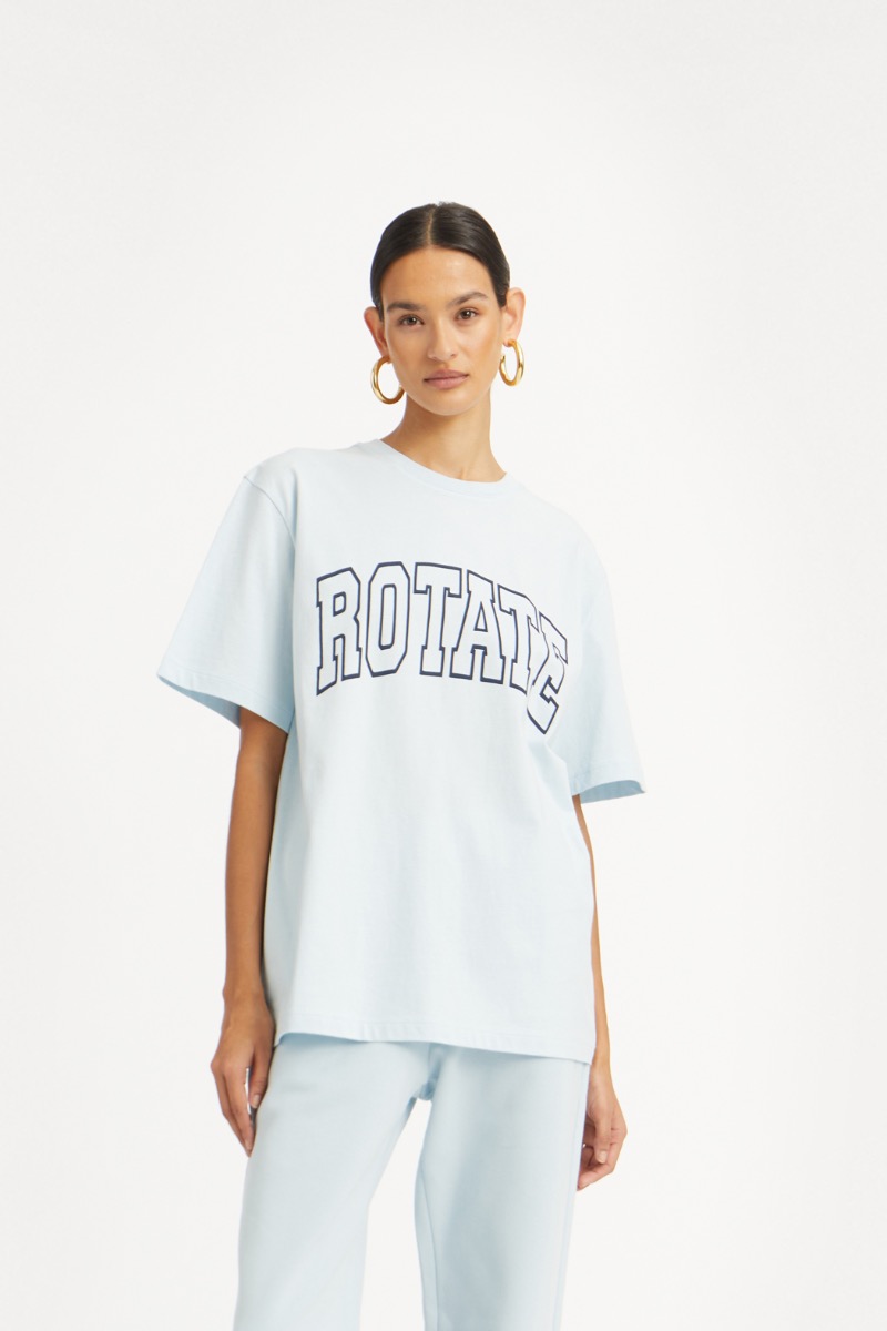 rotate birger christensen Thin Jersey T-shirt Light Blue