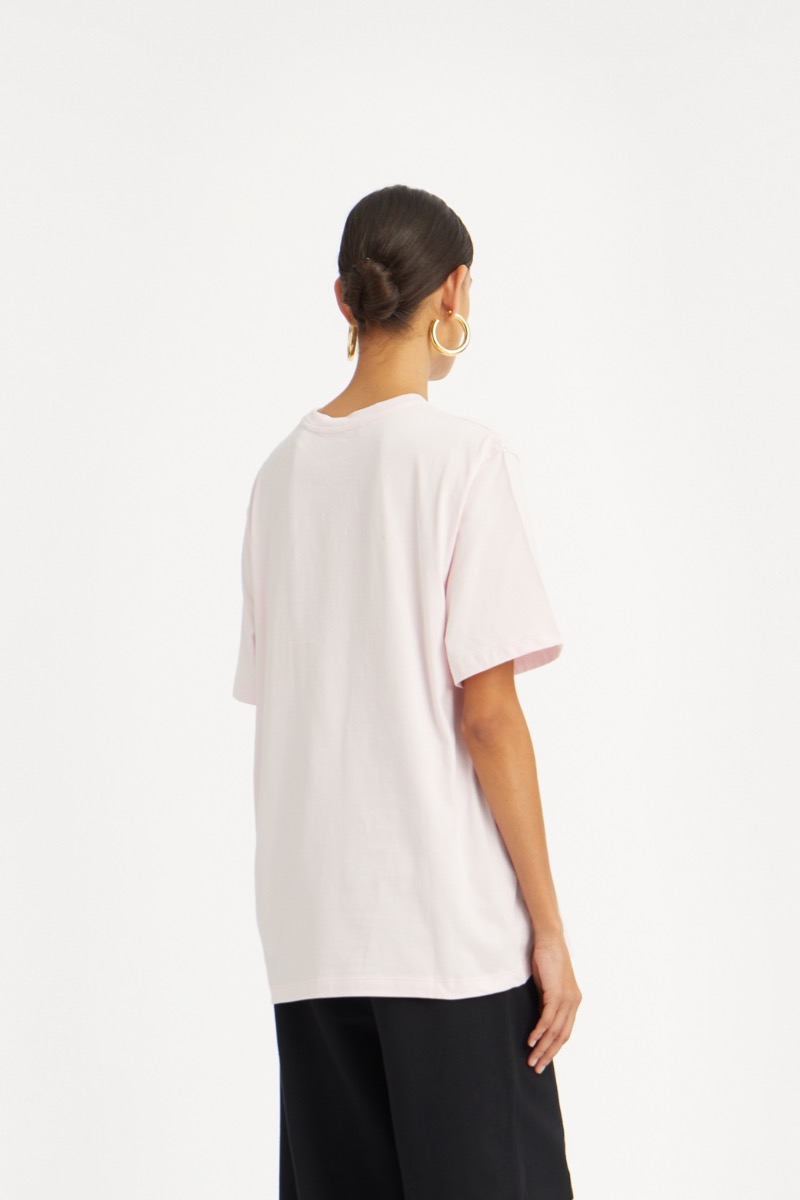 Rotate Birger Christensen Thin Jersey T-shirt Light Pink