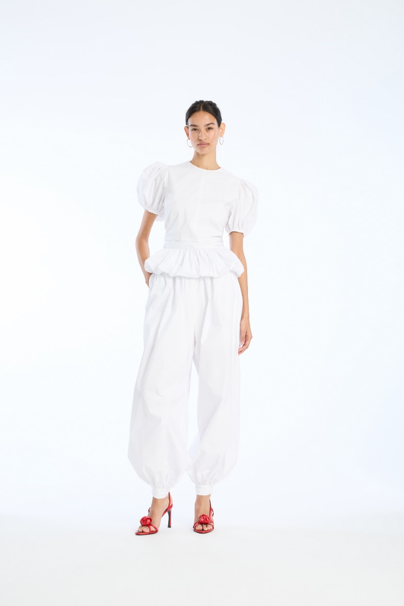 rotate birger christensen Top W/ Puffsleeves Bright White