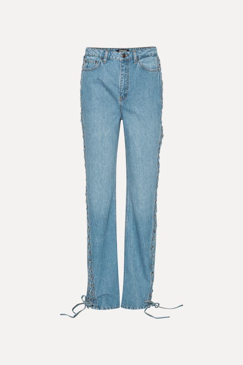 Rotate Birger Christensen Twisted Lacing Jeans Blue