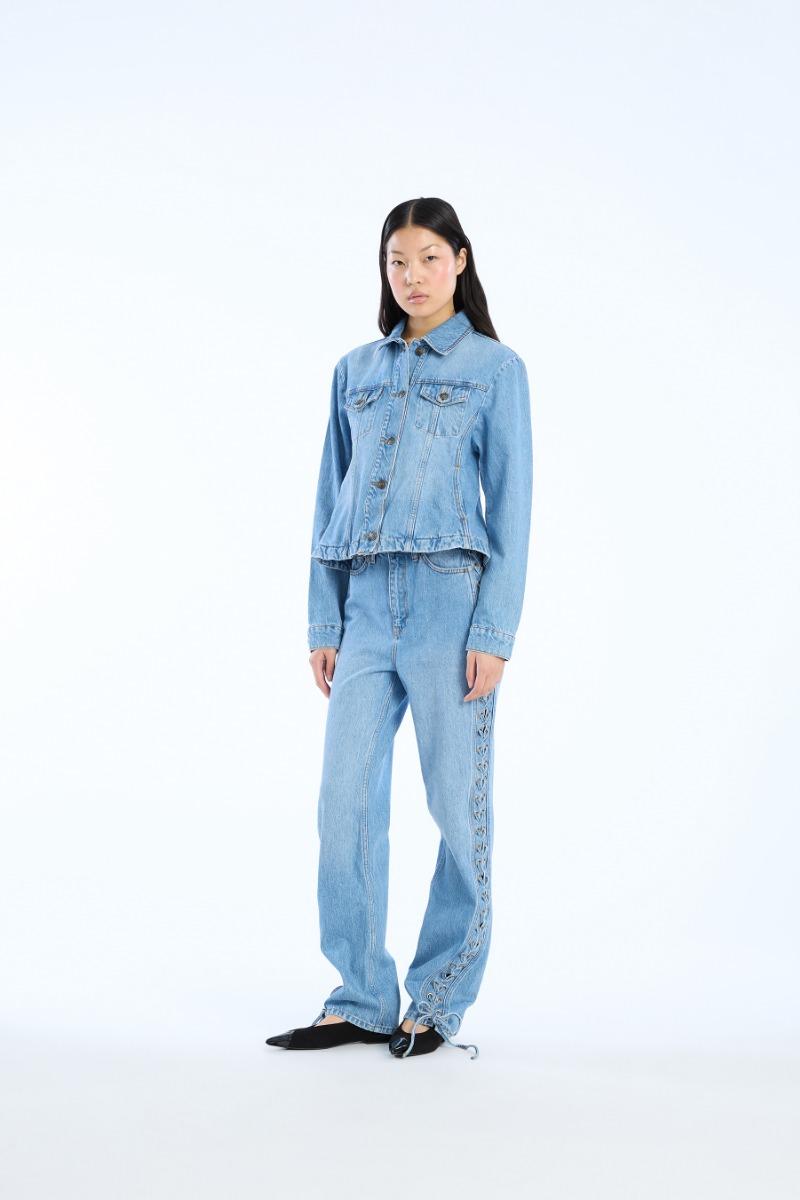 rotate birger christensen Twisted Lacing Jeans Blue