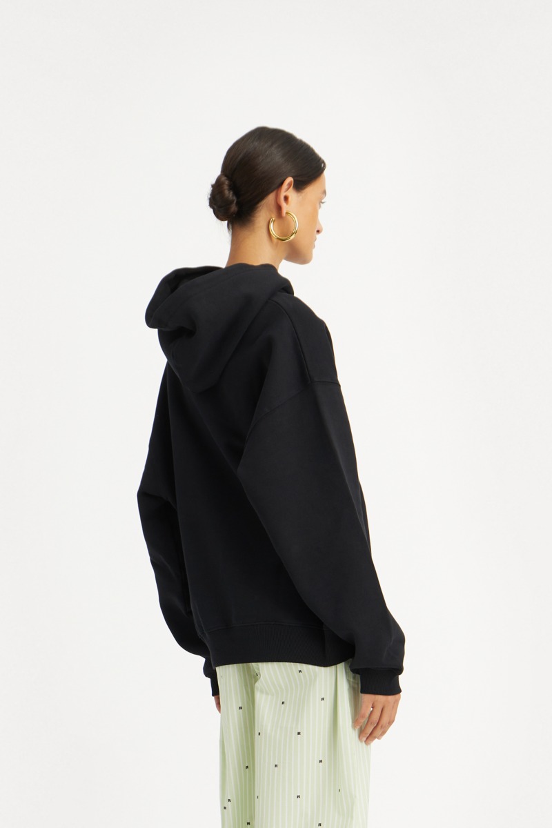 Rotate Birger Christensen Washed Heavy Sweat Hoodie Black