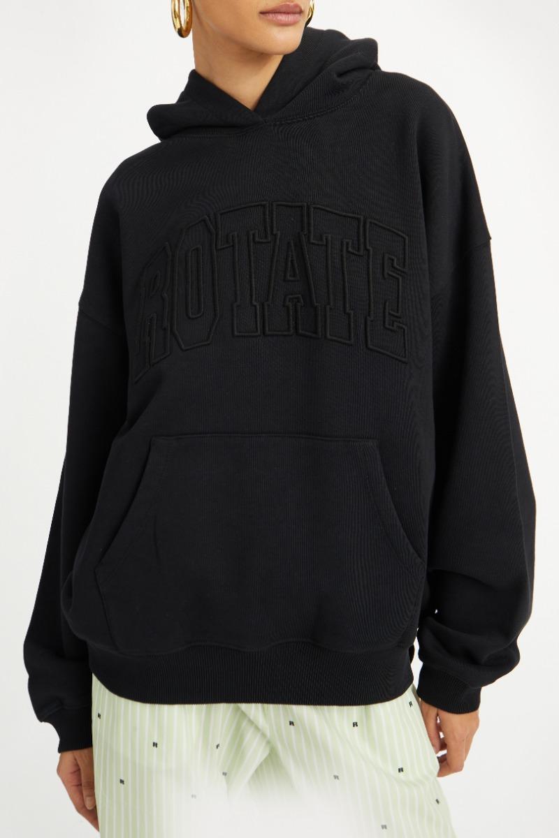 Rotate Birger Christensen Washed Heavy Sweat Hoodie Black