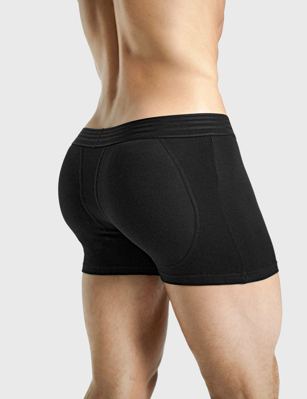 rounderbum Padded Boxer Brief + Smart Package Cup Charcoal