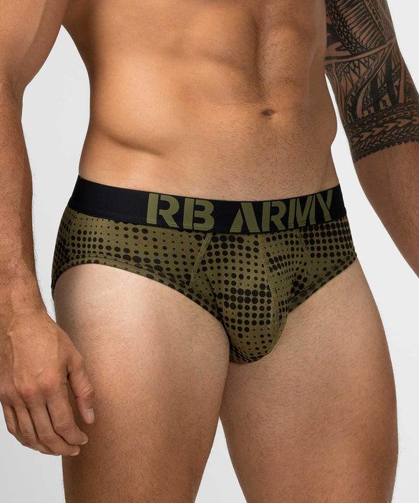 Rounderbum ARMY Padded Brief Green