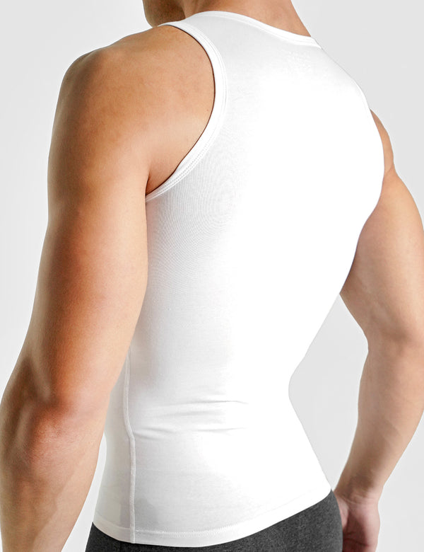 Rounderbum Cotton Compression Tank Top White
