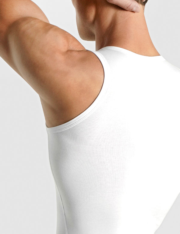 Rounderbum Cotton Compression Tank Top White