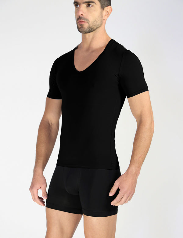 Rounderbum Deep V-Neck T-Shirt 2-Pack Black