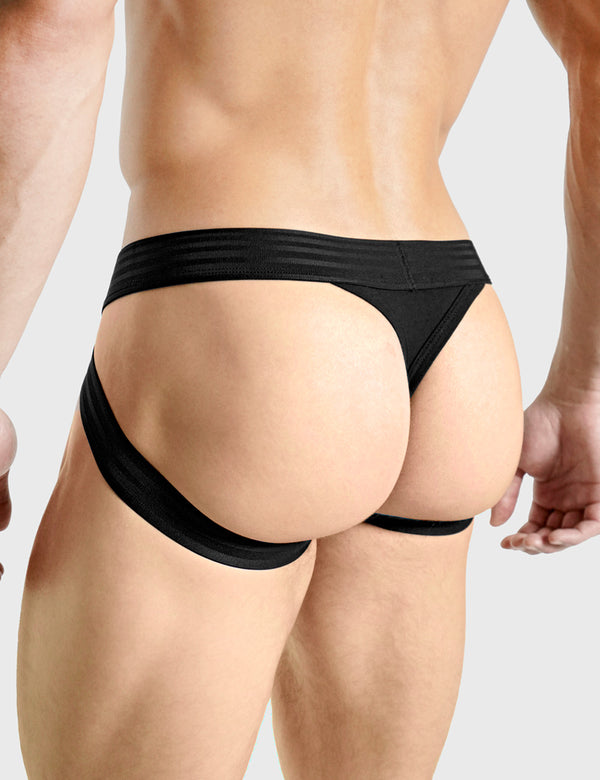 Rounderbum [DUAL TECH] Lift Jock Thong Black