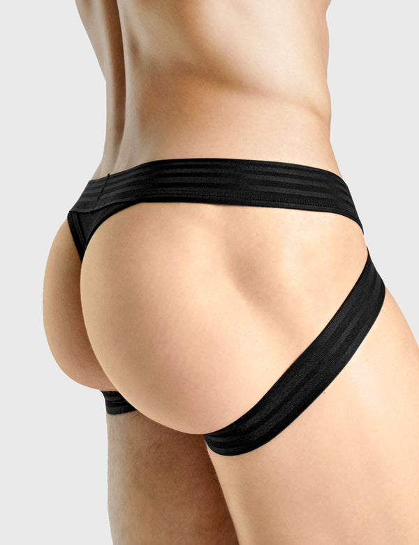 Rounderbum [DUAL TECH] Lift Jock Thong Black