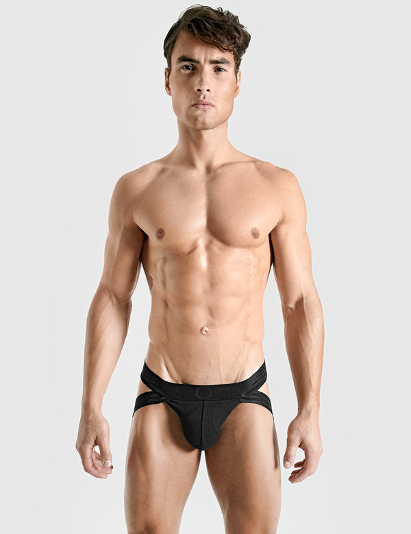 rounderbum [DUAL TECH] Lift Jock Thong Black