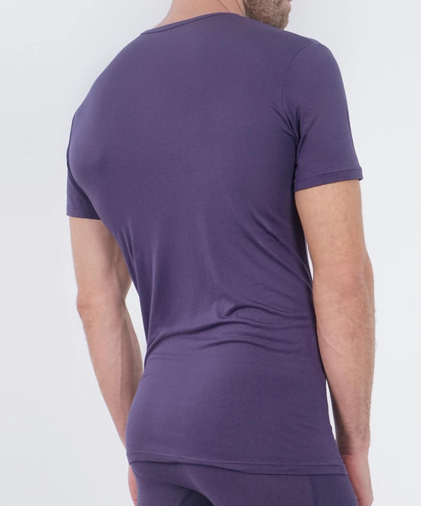 Rounderbum Essentials Modal T-Shirt V Neck Blue