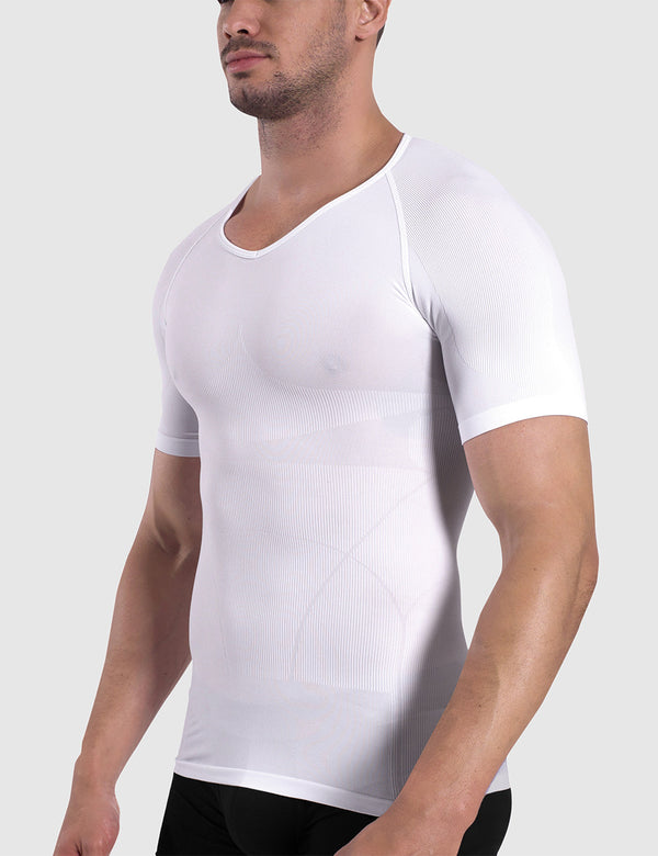 Rounderbum LIGHT Compression T-Shirt White