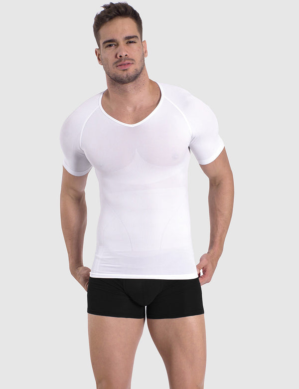 rounderbum LIGHT Compression T-Shirt White