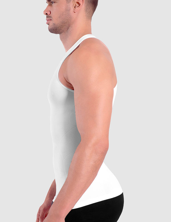 Rounderbum LIGHT Compression Tank Top White