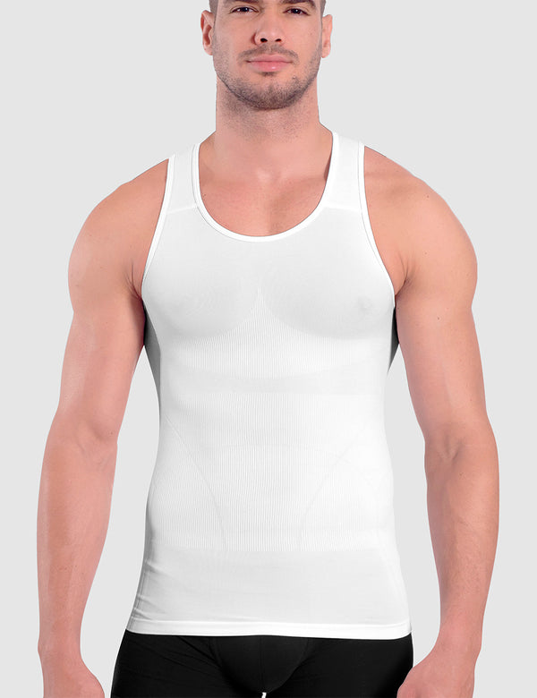 rounderbum LIGHT Compression Tank Top White