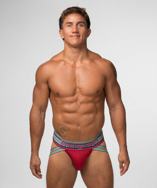 rounderbum VARSITY Lift Jockstrap Red