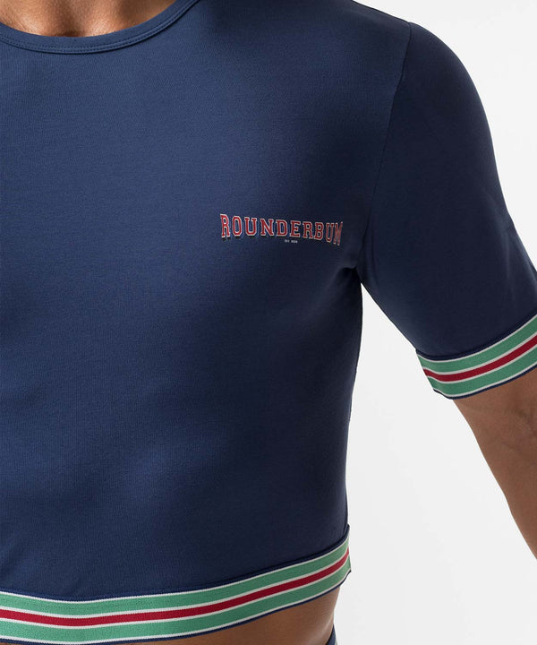 Rounderbum VARSITY Padded Crop Top Navy